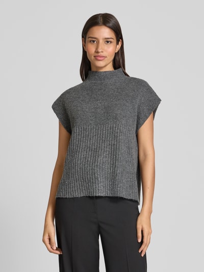 Soyaconcept Strickshirt mit Stehkragen Modell 'VIRGINIA' Dunkelgrau Melange 4