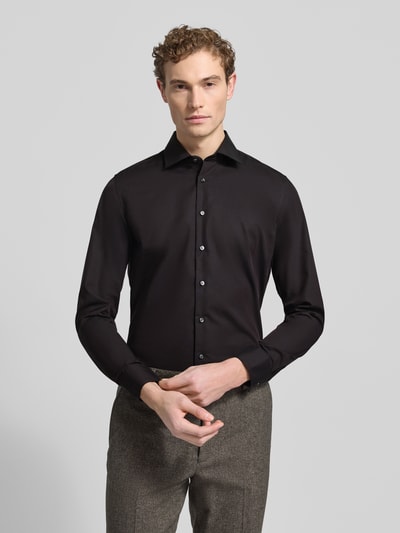 Seidensticker Slim fit zakelijk Hemd met Kentkraag van pure Katoen Zwart - 4