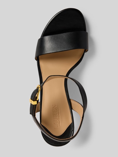 Lauren Ralph Lauren Sandalen van leer met naaldhak, model 'GWEN' Zwart - 3