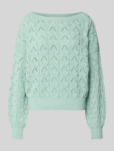 Produktfoto, Relaxed Fit Pullover aus Baumwoll-Mix Modell 'BRYNN' von ONLY, Optik: Unifarben, Strick, U-Boot-Ausschnitt, Raglanärmel, Ärmel- und Rumpfabschluss gerippt