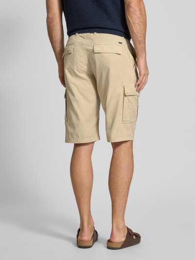 Lerros Korte regular fit cargobroek met riem Beige - 5