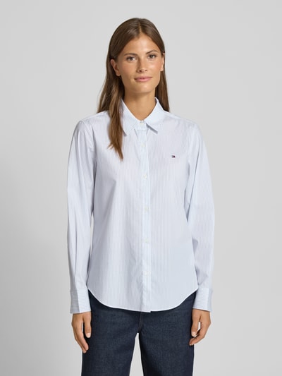 Tommy Hilfiger Bluzka koszulowa o kroju regular fit z mieszanki bawełny Jasnoniebieski 4