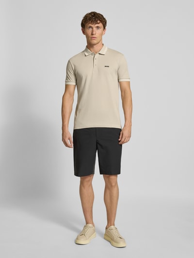 BOSS Green Regular Fit Poloshirt aus reiner Baumwolle Beige 1