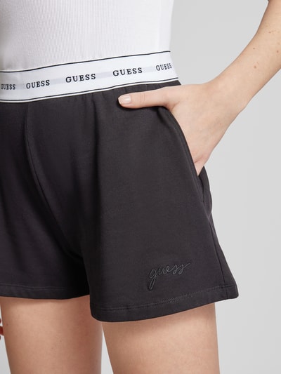 Guess Regular Fit Shorts mit elastischem Label-Bund Modell 'CARRIE' Black 3