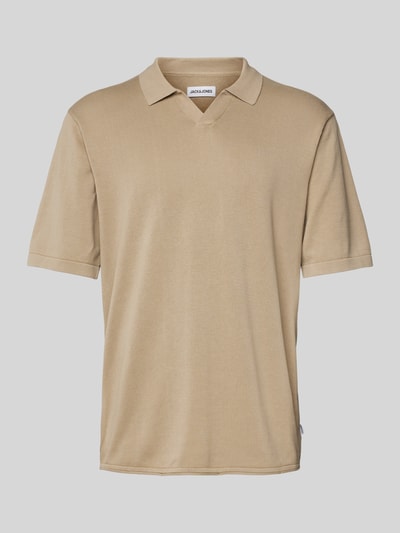 Jack & Jones Poloshirt mit V-Ausschnitt Modell 'ELEO' Beige 2