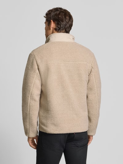 Tom Tailor Denim Regular Fit Teddyfell-Jacke mit Stehkragen Beige 5