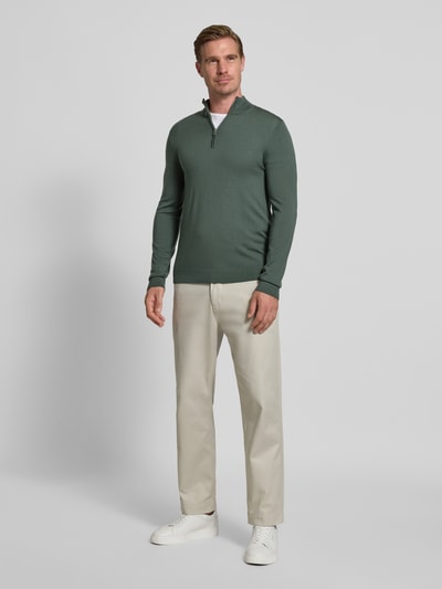 SELECTED HOMME Regular fit schipperstrui van zuivere merinowol, model 'TRAY' Olijfgroen - 1