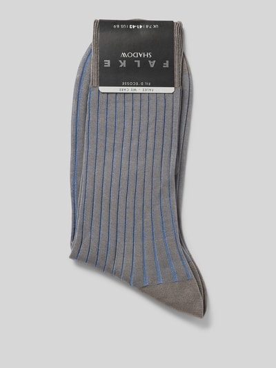 Falke Socken mit Label-Print Modell 'SHADOW' Mittelgrau 3