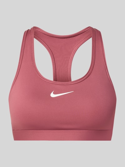 Nike Biustonosz sportowy z nadrukiem z logo Ciemnoczerwony 1