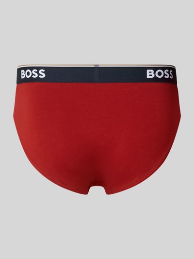 Produktfoto, czerwone figi z mieszanki bawełny Slip aus Baumwoll-Mix model 'Power' von BOSS, czarne elastyczne logo, Herren Slip von BOSS
