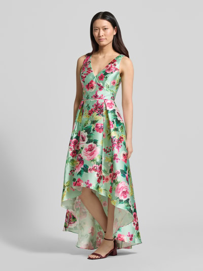 Adrianna Papell midi-jurk van satijn met V-hals Groen - 1