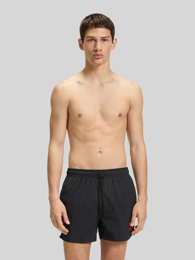HUGO Badeshorts mit Label Patch Modell 'DOMINICA' Black 3