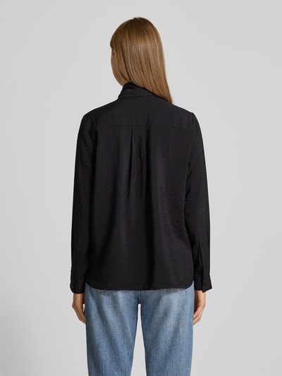 Milano Italy Bluzka o kroju regular fit z wiązanym detalem Czarny 5