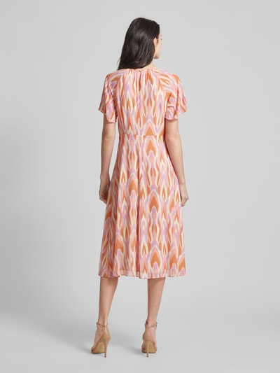 comma Midi-jurk met all-over motief Felroze - 5