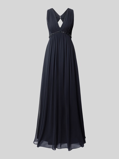 Jake*s Cocktail Abendkleid mit Ziersteinbesatz Marine Melange 2