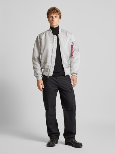 Alpha Industries Bomberjack met opstaande kraag Lichtgrijs - 1