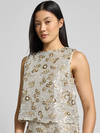 MSCH Copenhagen Blusentop mit Rundhalsausschnitt Modell 'Magnolia' Silber 3