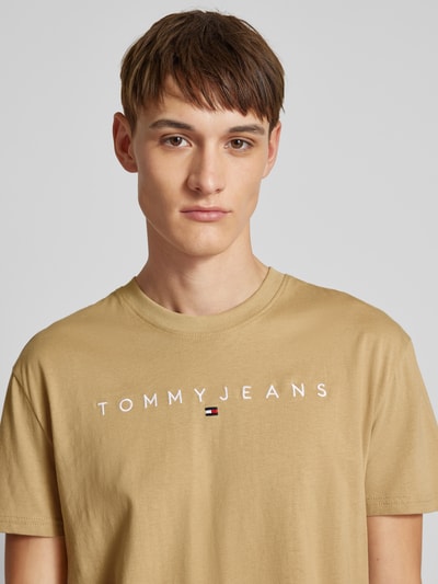 Tommy Jeans T-Shirt mit Label-Print Beige 3