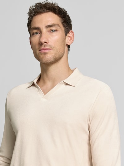 CINQUE Shirt met lange mouwen met polokraag en v-hals model 'BOLL' Offwhite - 3