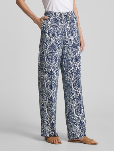Cambio Wide Leg Stoffhose mit Tunnelzug Modell 'AVRIL' Marine 4