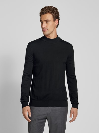 HUGO Gebreide pullover met turtleneck,-model 'San Matteo' Zwart - 4