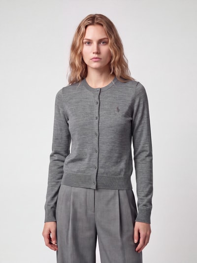 Polo Ralph Lauren Cardigan aus Wolle mit Logo-Stitching Mittelgrau 4