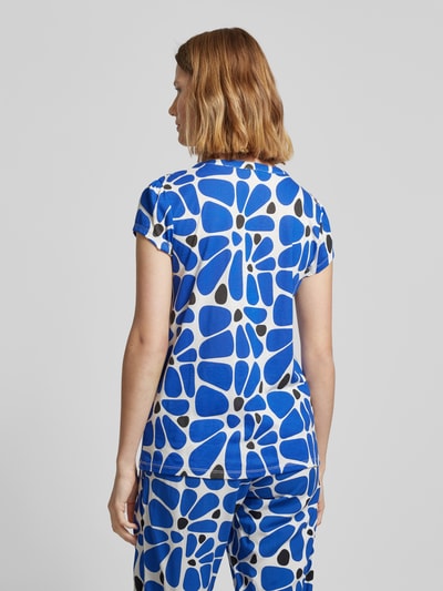 Tom Tailor T-shirt met all-over motief Koningsblauw - 5