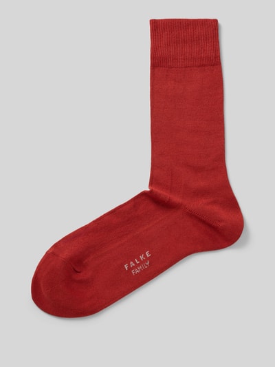 Falke Sokken met labelprint Roestrood - 1