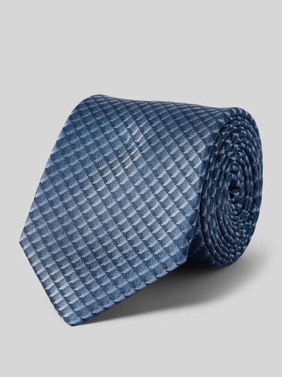 OLYMP Zijden stropdas met all-over motief Jeansblauw - 1