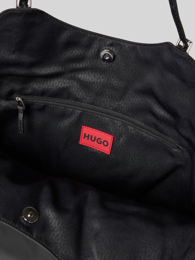 Produktfoto, Shopper mit Label-Detail Modell 'NEEKO N_TOTE' von HUGO in Schwarz, Optik: Unifarben, Magnetverschluss, Hauptfach, Innenfach, Reißverschlussfach, Label-Detail, Tragehenkel