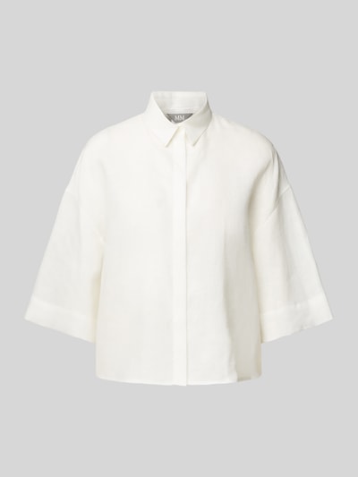 MM Relaxed fit linnen blouse met overhemdkraag, model 'MIRANO' Offwhite - 1