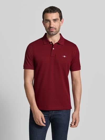 GANT regular fit poloshirt van puur katoen Bordeaux - 4