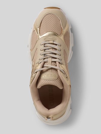 Guess Sneakersy z obszyciem w kontrastowym kolorze i wyhaftowanym logo model ‘Ibitha’ Beżowy 3
