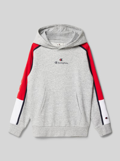 CHAMPION Hoodie mit Label-Print Mittelgrau Melange 1