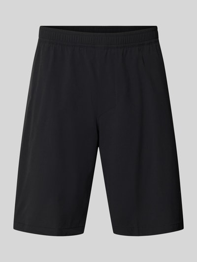 Produktfoto, schwarze Regular Fit Sport-Shorts mit Label Print aus 4-way Stretch, elastischer Bund, seitliche Taschen, Modell 'TREVOL' von BOSS Green