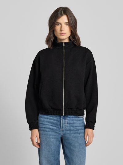 HUGO Regular Fit Sweatjacke mit Strukturmuster Modell 'DARGIE' Black 4