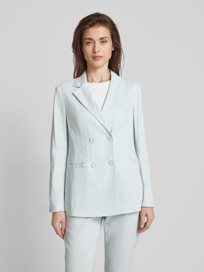 Marc Cain Leinenblazer mit Leistentaschen Rauchblau 4