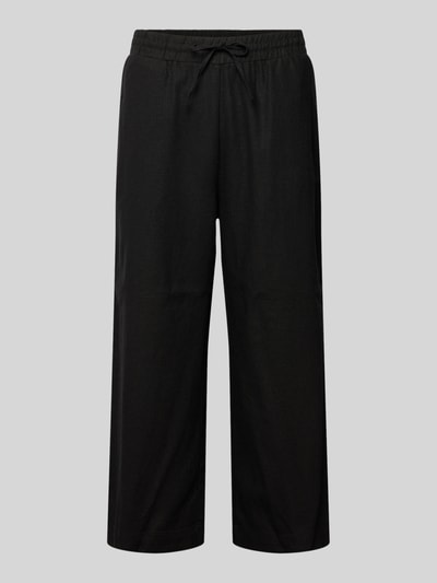 Produktfoto, Wide Leg Pants mit elastischem Bund Modell 'Lava' von FREE/QUENT in Schwarz, Leinen-Viskose-Mix, lockerer Schnitt, seitliche Taschen