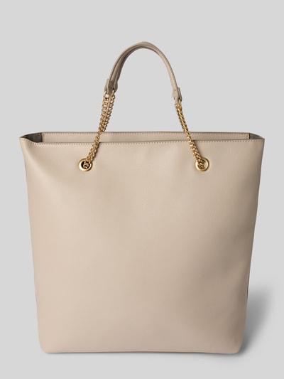 CK Calvin Klein Torba tote z detalem z logo Beżowy 4