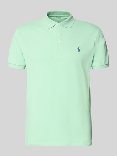 Produktfoto, Slim Fit Poloshirt aus Baumwoll-Mix von Polo Ralph Lauren, jednolity kolor, krój slim fit, logo, kołnierz polo, bawełniany piké.