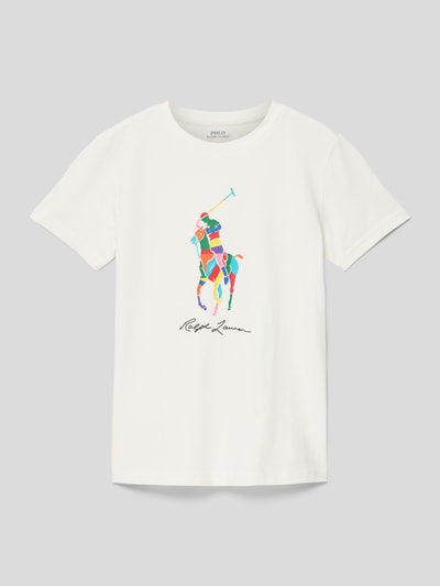 Polo Ralph Lauren Teens T-shirt z nadrukiem z logo Złamany biały 1