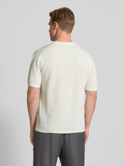 Drykorn Gebreid shirt met structuurmotief, model 'Derico' Offwhite - 5