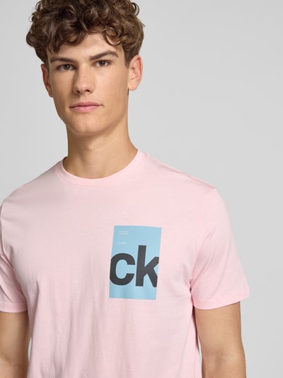 Calvin Klein Jeans T-shirt met labelprint Roze - 3