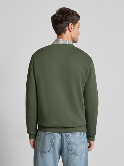 Scotch & Soda Bluza z detalem z logo Oliwkowy 5