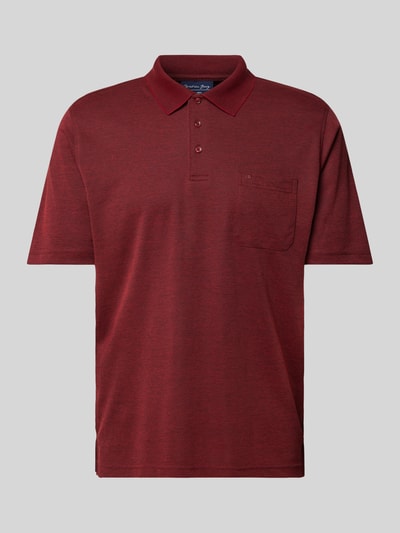 Christian Berg Men Regular fit poloshirt met borstzak Bordeaux - 2