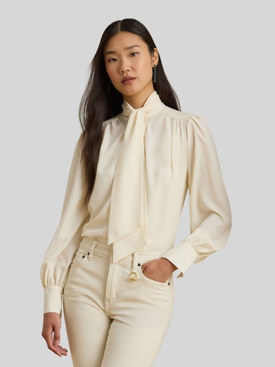 Lauren Ralph Lauren Regular Fit Langarmbluse mit Schluppenkragen Sand 4