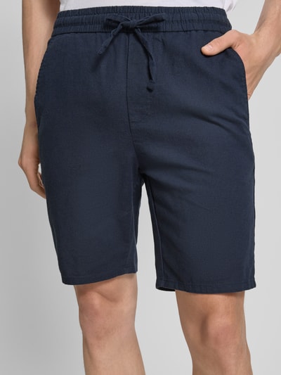 Only & Sons Shorts aus Baumwoll-Leinen-Mix Modell 'LINUS' Dunkelblau 3