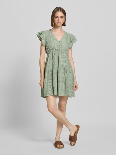 Only Sukienka koronkowa lekko rozkloszowana z czystej bawełny model ‘HELENA’ Miętowy 1