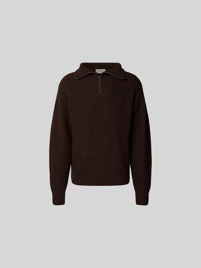 Officine Générale Sweatshirt mit Troyer-Kragen Dunkelbraun 2