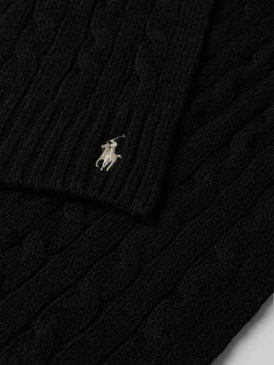 Polo Ralph Lauren Szal wełniany z wyhaftowanym logo Czarny 2